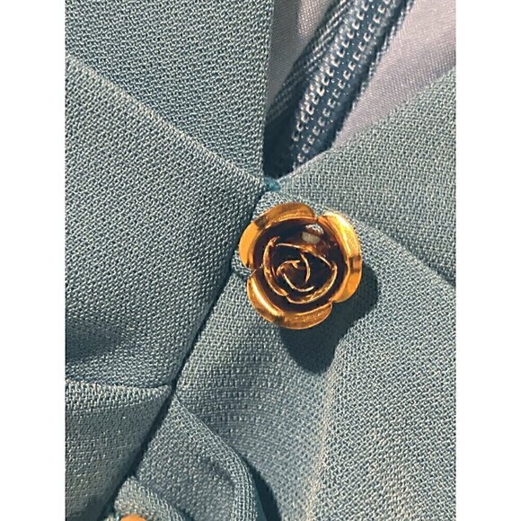 Lela Rose Robin’s Egg Blue Capelet Crepe Midi Dress Size 6 Formal - Picture 11 of 14